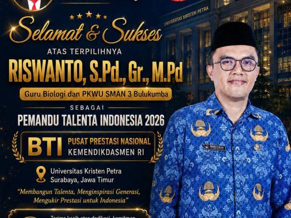 SMAN 3 Bulukumba Ucapkan Selamat kepada Guru yang Terpilih sebagai Pemandu Talenta Indonesia 2026